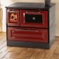 Preview: Hosseven Kaminofen mit Backfach und Herdplatte 4012 Rot Holzofen 8 kW Holz Ofen Mehrfachbelegung Kamin Heizofen Küchenherd