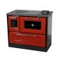Preview: Hosseven Kaminofen mit Backfach und Herdplatte 4012 Rot Holzofen 8 kW Holz Ofen Mehrfachbelegung Kamin Heizofen Küchenherd