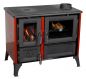 Preview: Kaminofen mit Backfach und Herdplatte 4013 Rot Holzofen 8 kW Holz Ofen Mehrfachbelegung Kamin Heizofen Küchenherd