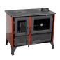 Preview: Kaminofen mit Backfach und Herdplatte 4013 Rot Holzofen 8 kW Holz Ofen Mehrfachbelegung Kamin Heizofen Küchenherd
