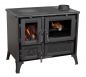 Preview: Kaminofen mit Backfach und Herdplatte 4013 Schwarz Holzofen 8 kW Holz Ofen Mehrfachbelegung Kamin Heizofen Küchenherd