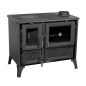 Preview: Kaminofen mit Backfach und Herdplatte 4013 Schwarz Holzofen 8 kW Holz Ofen Mehrfachbelegung Kamin Heizofen Küchenherd