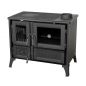 Preview: Kaminofen mit Backfach und Herdplatte 4013 Schwarz Holzofen 8 kW Holz Ofen Mehrfachbelegung Kamin Heizofen Küchenherd