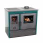 Preview: Kaminofen mit Backfach und Herdplatte 4050 Lotus Classic Grün Holzofen 11 kW Holz Ofen Mehrfachbelegung Kamin Heizofen Küchenherd