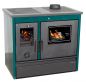 Preview: Kaminofen mit Backfach und Herdplatte 4050 Lotus Classic Grün Holzofen 11 kW Holz Ofen Mehrfachbelegung Kamin Heizofen Küchenherd