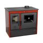 Preview: Kaminofen mit Backfach und Herdplatte 4050 Lotus Classic Rot Holzofen 11 kW Holz Ofen Mehrfachbelegung Kamin Heizofen Küchenherd