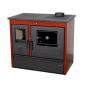 Preview: Kaminofen mit Backfach und Herdplatte 4050 Lotus Classic Rot Holzofen 11 kW Holz Ofen Mehrfachbelegung Kamin Heizofen Küchenherd
