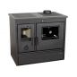 Preview: Kaminofen mit Backfach und Herdplatte 4050 Lotus Classic Schwarz Holzofen 11 kW Holz Ofen Mehrfachbelegung Kamin Heizofen Küchenherd
