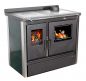 Preview: Kaminofen mit Backfach und Herdplatte 4050 Lotus Inox Grün Holzofen 11 kW Holz Ofen Mehrfachbelegung Kamin Heizofen Küchenherd