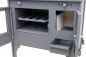 Preview: Kaminofen mit Backfach und Herdplatte Retro Eco Schwarz Links Holzofen 7 kW Kamin Ofen Holz Werkstattofen Hüttenofen Heizofen Gartenofen