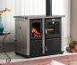 Preview: Kaminofen mit Backfach und Herdplatte Teba TKS 18 Rechts Mehrfachbelegung Holzofen 10 kW Kamin Ofen Holz Holzherd Küchenhexe Kochplatte Küchenofen