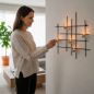 Preview: DanDiBo Kerzenhalter Wand Metall Schwarz Wandteelichthalter 50 cm 5XXL Wandkerzenhalter Kerzenhalter Teelichthalter Wandleuchter