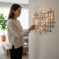 Preview: DanDiBo Metal Wall Candle Holder Black Wall Tealight Holder 83 cm 7XXL Wall Candle Holder Candle Holder Tealight Holder Wall Sconce