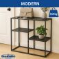 Preview: DanDiBo Konsolentisch Schmal Metall Modern 80x80x26 cm Sideboard Beistelltisch 96634 Ablagetisch Flurtisch Sofatisch