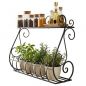 Preview: DanDiBo Kräuterregal Kücheregal Balkonregal Wand Metall Schwarz Sebino 50 cm Wandregal Blumenregal Pflanzenhalter Wandblumenhalter Küche Balkon