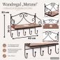 Preview: DanDiBo Küchenregal Wand Hängeregal Metall 40cm Mosaik 050550 Wandregal Küche Regal Küchenwandregal mit Haken