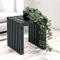 Preview: DanDiBo Lamellenhocker Hocker Metall Schwarz Eckig BASE Massiv 32 cm Modern Beistelltisch Lamellen