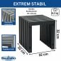 Preview: DanDiBo Lamellenhocker Hocker Metall Schwarz Eckig BASE Massiv 32 cm Modern Beistelltisch Lamellen