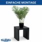 Preview: DanDiBo Lamellenhocker Hocker Metall Schwarz Eckig BASE Massiv 32 cm Modern Beistelltisch Lamellen