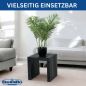 Preview: DanDiBo Lamellenhocker Hocker Metall Schwarz Eckig BASE Massiv 32 cm Modern Beistelltisch Lamellen