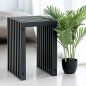 Preview: DanDiBo Slatted stool Stool Metal Black Square BASE Solid 45 cm Modern Side table Slats