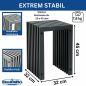 Preview: DanDiBo Slatted stool Stool Metal Black Square BASE Solid 45 cm Modern Side table Slats