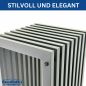 Preview: DanDiBo Lamellenhocker Hocker Metall Schwarz Eckig BASE Massiv 65 cm Modern Beistelltisch Lamellen