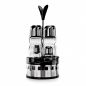 Preview: Menage Essig und Öl Spender Glas Salz Pfeffer Set Edelstahl 209 Silber Glas Ölspender