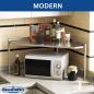 Preview: DanDiBo Mikrowellenregal Eckregal Küche Stehend Arbeitsplatte 72x72 cm Edelstahl 2 Stufig 96690 Mikrowellen Regal Küchenregal Microwave Shelf