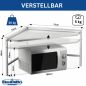 Preview: DanDiBo Mikrowellenregal Eckregal Küche Stehend Arbeitsplatte 72x72 cm Weiß 2 Stufig 96689 Mikrowellen Regal Küchenregal Microwave Shelf