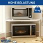 Preview: DanDiBo Mikrowellenregal Eckregal Küche Stehend Arbeitsplatte 72x72 cm Weiß 2 Stufig 96689 Mikrowellen Regal Küchenregal Microwave Shelf