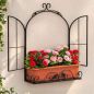 Preview: DanDiBo Plant Holder Wall Flower Holder Window Black Metal 50 cm Hanging Pot Holder Flower Stand Plant Shelf Wall Shelf
