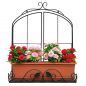 Preview: DanDiBo Plant Holder Wall Flower Holder Window Black Metal 50 cm Hanging Pot Holder Flower Stand Plant Shelf Wall Shelf