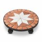Preview: DanDiBo Pflanzenroller Outdoor Wetterfest Rund 30cm Mosaik Merano 12025 Blumenroller Blumenständer Planzenständer