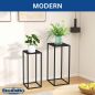 Preview: DanDiBo Pflanzenständer Metall Schwarz Eckig 2er Set 96574 Beistelltisch Blumenhocker Blumenständer Blumensäule Design Modern Pflanzenhocker