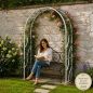 Preview: DanDiBo Metal Rose Arch Stable Galvanized 150 cm Wide Climbing Arch 96516 Garden Arch Gateway Round Arch Plant Arch Solid Hot-Dip Galvanized Garden Weatherproof Solid Iron