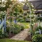 Preview: DanDiBo Metal Rose Arch Stable Galvanized 150 cm Wide Trellis Arch 96524 Garden Arch Gate Arch Round Arch Plant Arch Solid Hot-Dip Galvanized Garden Weatherproof Solid Iron