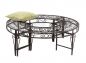 Preview: DanDiBo round bench metal weatherproof brown ? 135 cm tree bench 96188 garden bench park bench seat
