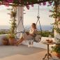 Preview: DanDiBo Outdoor Hanging Swing Bench for 2 People, Garden Swing without Frame, Model 1868, Metal Hanging Bench with Chain, Weather-Resistant