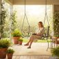 Preview: DanDiBo Schaukelbank Outdoor zum Hängen 2 Sitzer Hollywoodschaukel ohne Gestell 18688 Garden Swing Hängebank Metall mit Kette Gartenschaukel Wetterfest