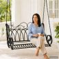Preview: DanDiBo Schaukelbank Outdoor zum Hängen 2 Sitzer Hollywoodschaukel ohne Gestell 18688 Garden Swing Hängebank Metall mit Kette Gartenschaukel Wetterfest