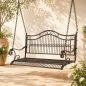 Preview: DanDiBo Outdoor Hanging Swing Bench 2-Seater Hollywood Swing without Frame 82505 Garden Swing Metal Hanging Bench with Chain Weatherproof