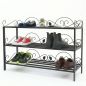 Preview: DanDiBo Schuhregal Metall Schwarz 3. Ebenen Schuhschrank Hoch Platzsparend 92 cm  Mi-3 21235 Shoe Rack Schuh Regal Schuhorganizer
