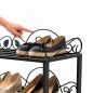 Preview: DanDiBo Schuhregal Metall Schwarz 3. Ebenen Schuhschrank Hoch Platzsparend 92 cm  Mi-3 21235 Shoe Rack Schuh Regal Schuhorganizer