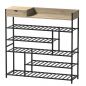 Preview: DanDiBo Schuhregal Platzsparend Metall Schwarz Modern 6 Etagen 100 cm mit Ablage 96701 Schuhständer mit Stauraum Schuhablage Schuhaufbewahrung Regal Shoe Rack