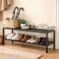 Preview: DanDiBo Schuhregal Schmal Platzsparend Schuhschrank 92cm 21236 Mi-2 Metall Schwarz Klein Shoe Rack Schuh Regal Schuhorganizer