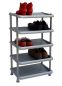 Preview: DanDiBo shoe rack plastic 93901 Stackable shoe rack Open shoe rack with 5 levels Grey shoe cabinet