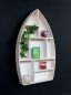 Preview: Setzkasten Boot Sammlervitrine Weiß 12112 Loft 58cm Shabby Landhaus Wandregal