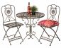 Preview: DanDiBo Sitzgruppe Eisen Garten Antik Bistroset Tecla Bistrotisch mit 2 Stühlen klappbar Metall Gartentisch