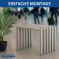 Preview: DanDiBo Sitzhocker Edelstahl Modern Wetterfest Metall Massiv 96643 Sitzbank 60 cm Outdoor Garten Hocker Lamellenbank Lamellenhocker